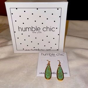 Humble Chic Gold & Light Green Druzy Earrings